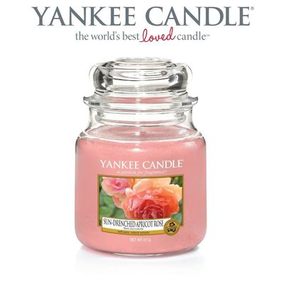 Yankee Candle 411g Drenches Apricot Roses €65,45/ kg Glas Medium Jar Housewarmer