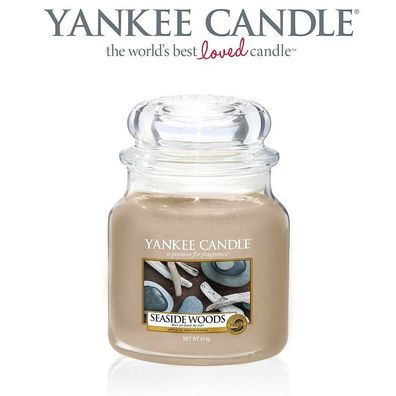 Yankee Candle 411g Seaside Woods €65,45/ kg Glas Medium Jar Duftkerze Housewarmer