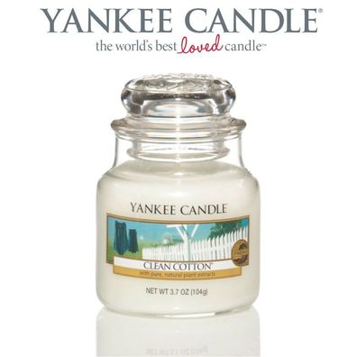 Yankee Candle 104g Clean Cotton Glas Small Jar Duftkerze Housewarmer €114,42/ kg