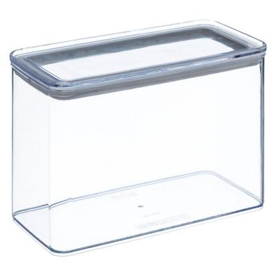Lebensmittelbehälter, transparent, rechteckig, mit versiegeltem Deckel, 2 Liter