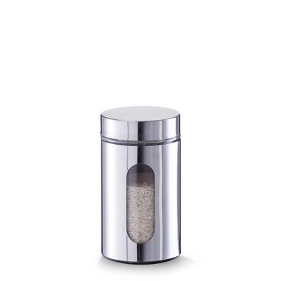 Vorratsbehälter, Glas, mit Visier, Inhalt 0,9 Liter, silber, Zeller