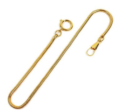 Taschenuhrkette Schlangenkette Metall Vergoldet 22036