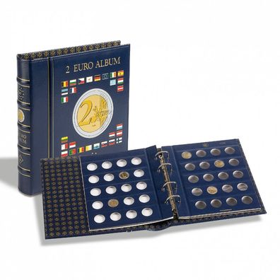 Münzalbum VISTA für 2-Euro-Münzen inkl. 4 VISTA Münzblättern inkl. Schutzkassette