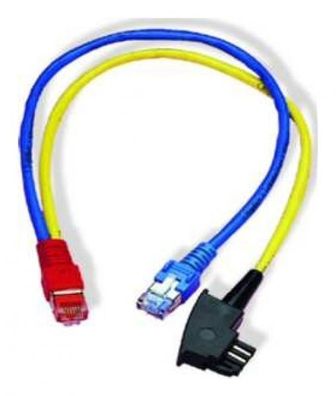 Homeway HW-Y-Kabel4 LAN/ TAE blau / gelb 0,5 meter