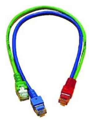 Homeway HW-Y-Kabel2 LAN/ ISDN grün / blau 1,0 meter