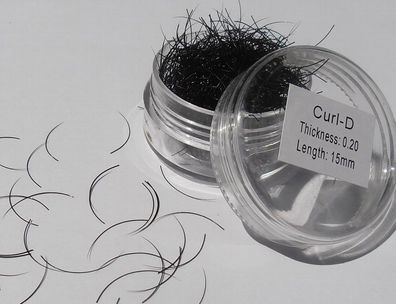 D-Curl Extra Wimpern | 0,20 mm dick | 15 mm lang