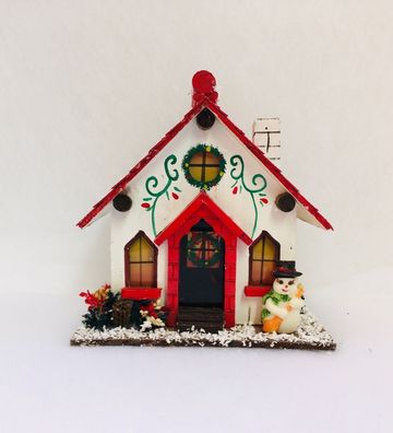 Weihnachten Haus beleuchtet Winter Holzhaus Hütte Modell 8