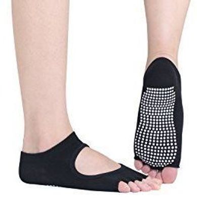 2 Paare Non slip Yoga-Socken, zehenfrei, mit Antirutsch-Sohle