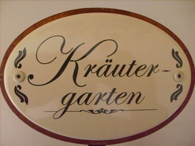 Kräuterschild Kräuterstecker Pflanzschild Emaille Metall Kräutergarten groß 50cm