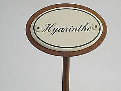Pflanzschild Blumenstecker Etikett Emailleschild Hyazinthe 25cm
