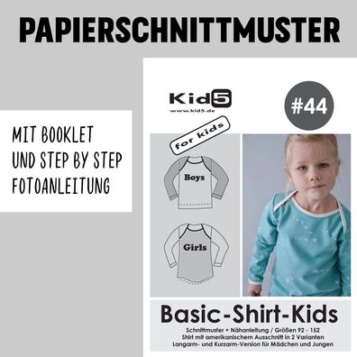 Kid5 Papierschnittmuster Basic-Shirt-Kids + Booklet