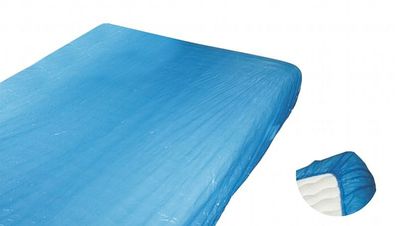Matratzenschutzbezug CPE zum Einmalgebrauch Nässeschutz Inkontinenz blau