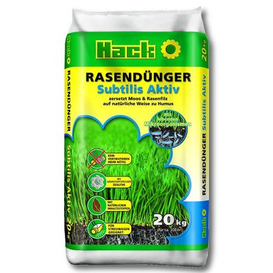 HACK Rasendünger Subtilis Aktiv 20 kg Moosverdränger Filzverdänger
