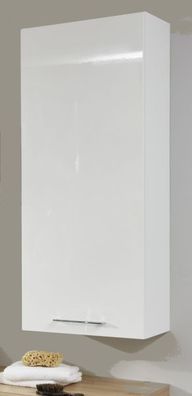 Badmöbel Hängeschrank in Hochglanz weiß Lack Badschrank One 45x116 cm Badezimmer