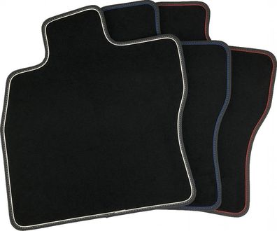 Fußmatten für Mini R55 / F54 Clubman Velours schwarz Nubukband farbig