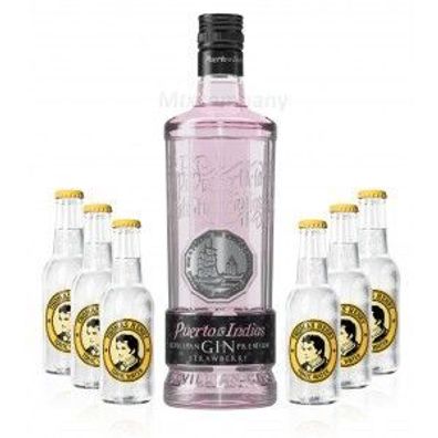 PUERTO DE INDIAS Strawberry GIN 0,7l (37,5% Vol) + 6x Thomas Henry Tonic Water