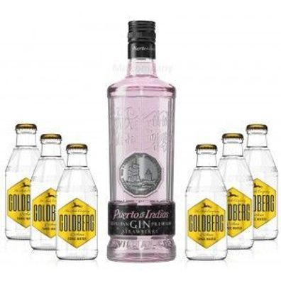 PUERTO DE INDIAS Strawberry GIN 0,7l (37,5% Vol) + 6x Goldberg Tonic Water 0,2l