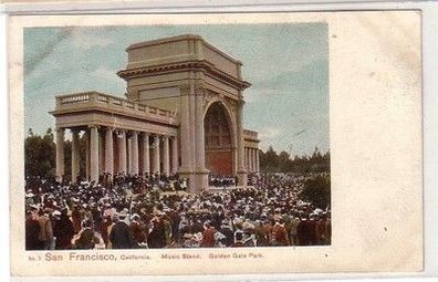 58827 Ak San Francisco California USA Music Stand Lake Golden Gate Park um 1910