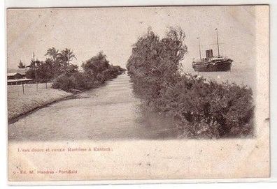 15685 Ak Port Said Ägypten L´eau dounce et canale Maritime á Kantara um 1910