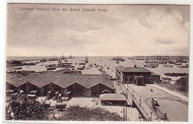 19671 Ak Colombo Harbour Ceylon from the Grand Oriental Hotel um 1910