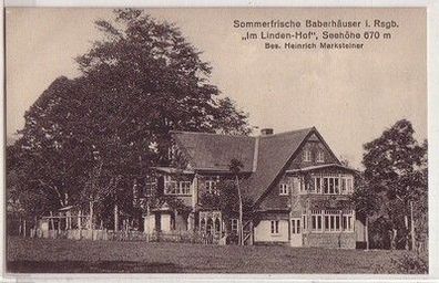 58712 Ak Sommerfrische Baberhäuser im Riesengebirge "Im Linden Hof" um 1920
