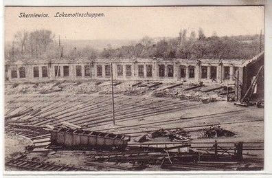 60023 Feldpost Ak Skerniewice in Polen Lokomotivschuppen 1915