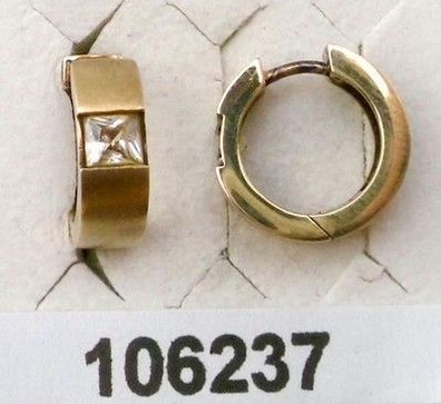 hübsches Paar Ohrringe aus 333er Gold mit weißem Stein