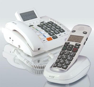Seniorentelefon Humantechnik Scalla 3 Combo Schwerhörigen-Telefon Anrufbeantwort