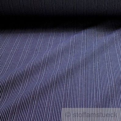 Stoff Baumwolle Stresemann Streifen dunkelblau weiß Stresemannstreifen stabil