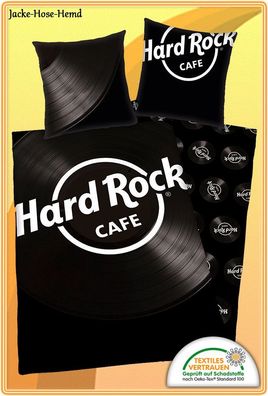Bettwäsche Hard Rock Cafe Musik Baumwolle Übergröße XXL Gr.155x220cm NEU