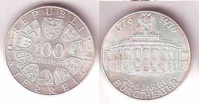 100 Schilling Silber Münze 200 Jahre Burgtheater 1776-1976