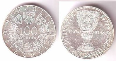 100 Schilling Silber Münze 1200 Jahre Stift Kremsmünster 1977