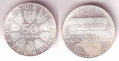 50 Schilling Silber Münze Österreichische Nationalbank 1816-1966