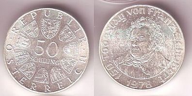 50 Schilling Silber Münze 150. Todestag von Franz Schubert 1978
