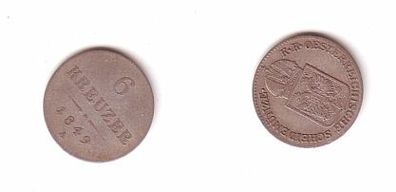 6 Kreuzer Silber Münze Österreich 1849 A