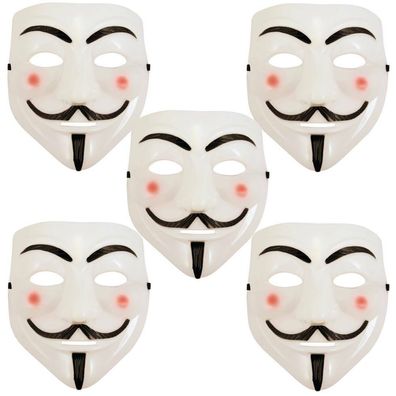 5 x V wie Vendetta Maske Anonymous Party