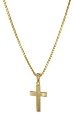 trendor Schmuck Kinder Kreuz-Anhänger Gold 333 (8 Kt.) mit plattierter Halskette 752