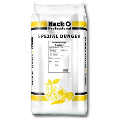 HACK PROFI Orgatop 5 Universaldünger 25 kg Gemüsedünger Rasendünger Profi