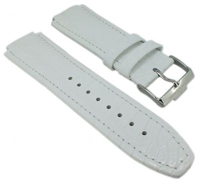 Jacques Lemans Cirox | Uhrenarmband Leder weiß | Herren > 1-1227