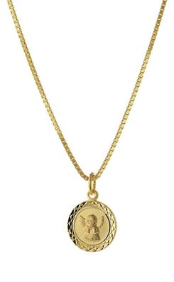 trendor Schmuck Halskette für Kinder Engel Gold 585 (14 Karat) Vergoldete Kette 7532