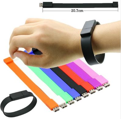USB Stick Armband in 7 Top Farben, Wristband weiches Silikon USB Flash Drive