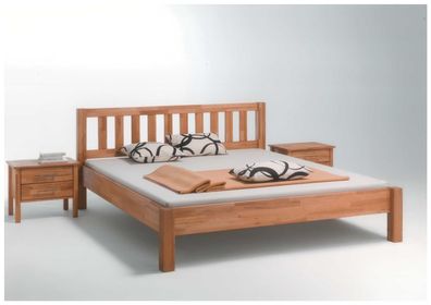 Bett Einzelbett Doppelbett Kernbuche massiv geölt, ohne Nako, Auswahl ab 100x200 cm