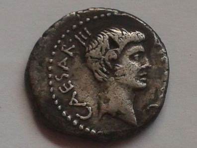 Rom Republik Original Silber Denar Octavian Ottaviano 42 v. Chr.