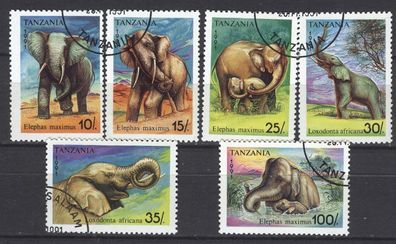 Tansania Mi 1014 - 1019 gest Elefanten mot1852