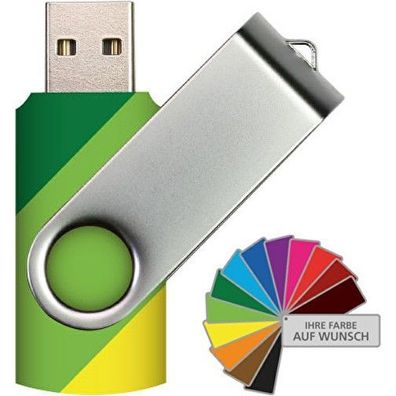 USB Stick Swivel in Top Farben, USB Flash Drive 2.0 256mB bis 128GB - Silberner Bügel