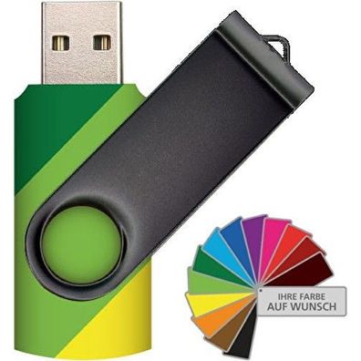 USB Stick Swivel in Top Farben, USB Flash Drive 2.0 256mB bis 128GB - Schwarzer Bügel