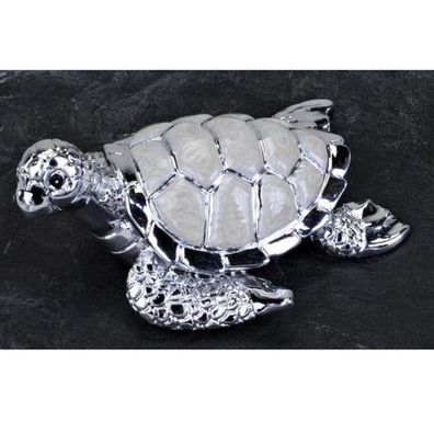 Formano Schildkröte Pearl Weiss Weiß Silber 9 cm Deko Set
