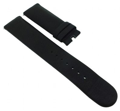 Junghans 027/2409 Ersatzband | Uhrenarmband 22mm glattes Leder schwarz