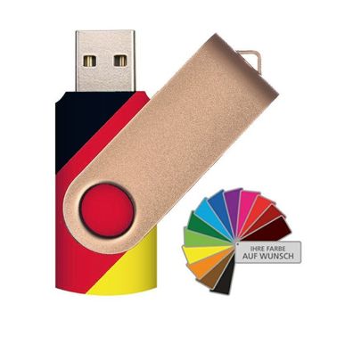 USB Stick Swivel in Top Farben, USB Flash Drive 2.0 256mB bis 128GB - mit Gold Bügel