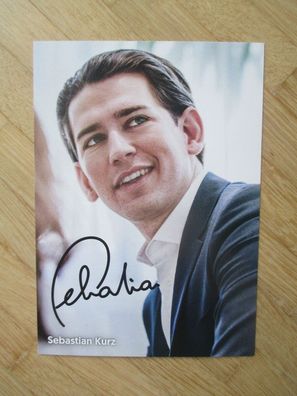 Österreich Bundeskanzler ÖVP Sebastian Kurz - gedrucktes Autogramm!!!
